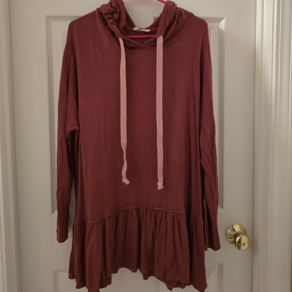 GIRLY PEPLUM HOODIE TUNIC